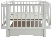 Детская кроватка Pituso Olivia маятник,ящик, колесо Белый-белый
