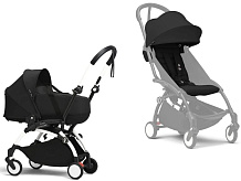 Коляска Stokke YOYO3 Newborn Shell рама белая White 2 в 1 Black