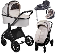 Детская коляска AmaroBaby Motus Premium Ecco 4 в 1 с автокреслом Rant Miro Beige и базой молочный