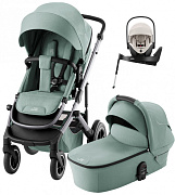 Коляска 4 в 1 Britax Roemer Smile 5Z и автокресло Baby-Safe PRO LUX Soft Taupe + Vario Base 5Z Jade Green