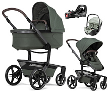 Детская коляска 4 в 1 Joolz Day 5 и автокресло Britax Roemer Baby-Safe Pro Style Sage green без адаптеров и база Vario Base 5Z Forest Green