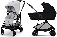 Коляска Cybex Melio Carbon 2 в 1 Fog Grey/Magic Black с дождевиками