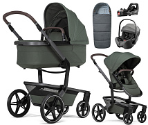 Детская коляска 4 в 1 Joolz Day 5 и автокресло Britax Roemer Baby-Safe Pro Style Mineral Grey и база Vario Base 5Z без адаптеров + конверт в подарок Forest green