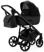 Детская коляска Adamex Nola Natura 3 в 1 N-11-CARBON (ЧЕРН + ЧЕРН. КОЖА)