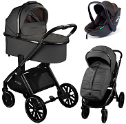Детская коляска AmaroBaby Motus Premium Ecco 3 в 1 с автокреслом Rant Miro Brown серый
