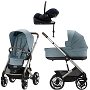 Коляска Cybex Talos S Lux TPE complete Cloud G Ocean Blue Plus Base G 4 в 1 Stormy Blue с дождевиками