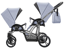 Детская прогулочная коляска для двойни Bebetto 42 Sport Сomfort 02 джинс серая рама