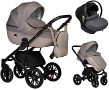 Детская коляска Indigo Mio S 3 в 1 с автокреслом Avionaut Cosmo Grey 01 св.бежевая кожа+бежевый