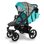 Детская прогулочная коляска Sevillababy Colibri CLB-04 бирюзовый-принт абстракция