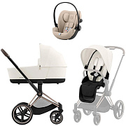 Коляска Cybex Priam IV Rosegold complete Cloud G3 Almond Beige 3 в 1 Off White