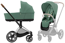 Коляска 2 в 1 Cybex Priam IV Chrome Brown complete Leaf Green