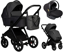 Детская коляска Indigo Solio 3 в 1 с автокреслом Avionaut Cosmo Black So05 т.серый