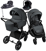 Детская коляска AmaroBaby Phenom 4 в 1 с автокреслом Rant Miro Black и базой графит