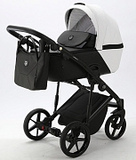 Детская коляска Adamex Mobi Deluxe 3 в 1 M-SD01 (БЕЛАЯ+ЧЕРНАЯ КОЖА)