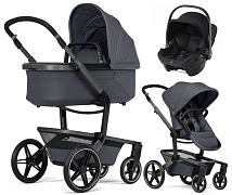 Детская коляска 3 в 1 Joolz Day 5 и автокресло Baby-Safe Core Space Black без адаптеров Stone Grey