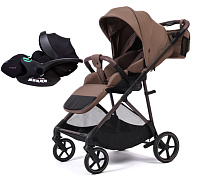 Прогулочная коляска Peppy Amici с автокреслом Verona Black Mocca рама Mocca