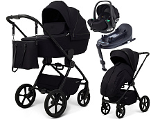 Детская коляска Rant Teo Soft 4 в 1 с автокреслом Evomax Black и базой Black