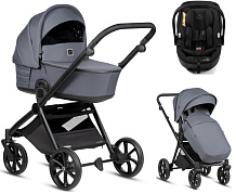 Детская коляска Tutis Mio 3 Plus Essential New 3 в 1 с автокреслом Beno Black 1622103 Dark Grey