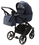 Детская коляска Adamex Nola 3 в 1 N-PS44 (Т.СИН.+ т.СИН. КОЖА)
