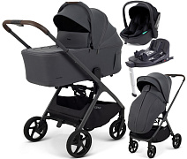 Детская коляска Rant Aventa 4 в 1 с автокреслом Miro Black и базой Graphite