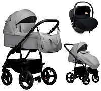 Детская коляска Indigo Impulse Eco 3 в 1 с автокреслом Avionaut Cosmo Ie04 св.серая кожа/св.серый