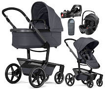 Детская коляска 4 в 1 Joolz Day 5 и автокресло Britax Roemer Baby-Safe Pro Classic Deep Black + конверт в подарок и база Vario Base 5Z Stone grey