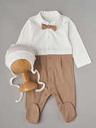 Комбинезон и шапочка-котелок Little Star Джентльмен 30392 (ЧЗ-мз) крем/бежевый 62