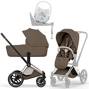 Коляска Cybex Priam V Rosegold Style Cloud T Urban Mobility White Base T 4 в 1 Coconut Brown