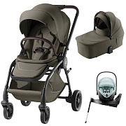 Коляска 3 в 1 Britax Roemer RIO LUX и автокресло Baby-Safe PRO Style Harbor Blue + Vario Base 5Z Urban olive