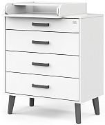 Детский пеленальный комод Атон Gall Nero 804 с органайзером белый-белый