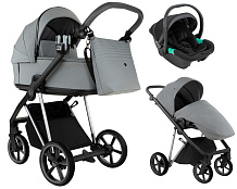 Детская коляска Roan Sol Vintage Luxury 2.0 3 в 1 с автокреслом Pituso Santiso Pro VIN 01/BT Blue Tea/Blue Tea/руч.Grey/к.Grey