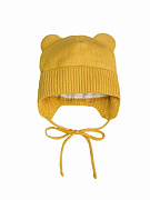 Шапочка вязаная AmaroBaby Pure Love Bear с подкладом желтый 38