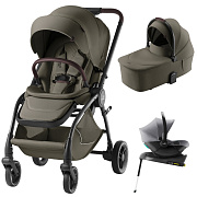 Коляска 3 в 1 Britax Roemer RIO LUX и автокресло Baby-Safe Core Midnight Grey + Vario Base 5Z Urban olive