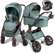 Детская коляска AmaroBaby Motus Premium Ecco Exclusive 3 в 1 с автокреслом Rant Miro Olive лагуна