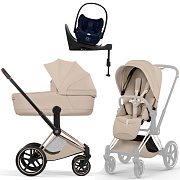 Коляска Cybex Priam V Rosegold Style Cloud T Rebellious Luxury Denim Blue Base T 4 в 1 Cozy Beige