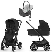 Коляска Cybex Talos S Lux BLK complete Cloud T Platinum White Plus Base T 4 в 1 Moon Black с дождевиками