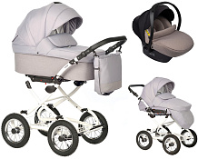 Детская коляска Indigo Barbara 21 Classic 3 в 1 с автокреслом Avionaut Cosmo Beige Ba04 св.серый