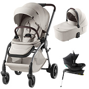 Коляска 3 в 1 Britax Roemer RIO LUX и автокресло Baby-Safe Core Space Black2 + Vario Base 5Z Soft Taupe