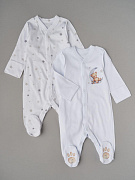 Комбинезон на кнопках Little Star Мишка на луне 2 шт 30032 (ЧЗ-мз) белый 56