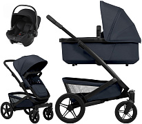 Детская коляска 3 в 1 Joolz Geo5 и автокресло Baby-Safe Core Space Black без адаптеров Dark Navy Blue