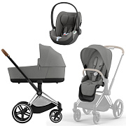 Коляска 3 в 1 Cybex Priam IV Chrome Brown complete и автокресло Cloud T i-Size Mirage Grey Mirage Grey