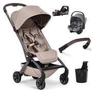 Прогулочная коляска Joolz Aer 2 SE и автокресло Baby-Safe Core Frost Grey и база Vario Base 5Z Sandy taupe