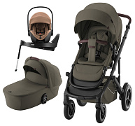 Коляска 3 в 1 Britax Roemer Smile 5Z LUX и автокресло Baby-Safe PRO LUX Warm Caramel + Vario Base 5Z Urban Olive