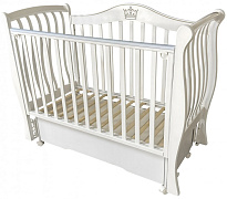 Детская кроватка Кедр Мэри 2 (маятник универсальный,колесо) белый