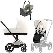 Коляска Cybex Priam IV Rosegold complete Cloud T Sage Green Plus Base T 4 в 1 Off White