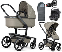 Детская коляска 4 в 1 Joolz Day 5 и автокресло Baby-Safe Core Midnight Grey2 и база Vario Base 5Z без адаптеров + конверт в подарок Sage green