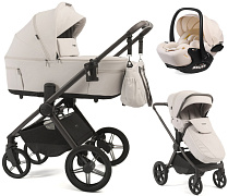 Детская коляска Peppy Soho 3 в 1 с автокреслом Verona Beige Taupe (бежевый), рама серо-бежевый