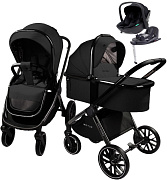 Детская коляска AmaroBaby Motus V2 4 в 1 с автокреслом Rant Miro Black и базой черный