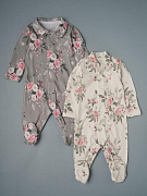 Комбинезон-стойка Little Star Цветы 2 шт 31031 (ЧЗ-мз) серый/крем 56