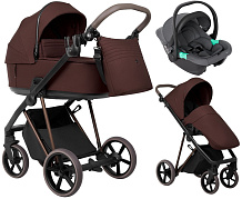Детская коляска Roan Sol Vintage Luxury 2.0 3 в 1 с автокреслом Pituso Santiso Pro Graphite VIN 07/SF Sweet Fig/Bronze/руч.Capp/к.Capp